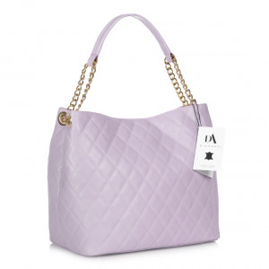 Geanta dama din piele naturala DiAmanti Lora Violet Chiaro